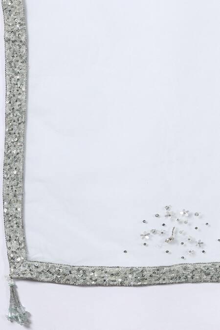 Pooja Peshoria_Blue Silk Habutai Embellished Kurta Set _at_Aza_Fashions