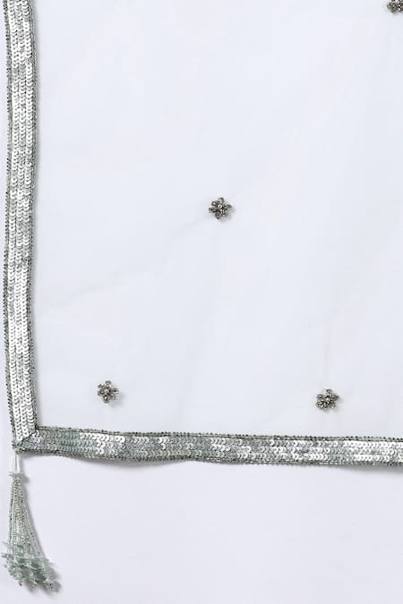 Pooja Peshoria_Purple Net, Crepe, Silk Organza Embellished Kurta Set_at_Aza_Fashions