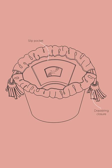 The Leather Garden White Embroidery Poppy Beaded Bucket Bag With Sling at Aza Fashions The Leather Garden_White Embroidery Poppy Beaded Bucket Bag With Sling_at_Aza_Fashions