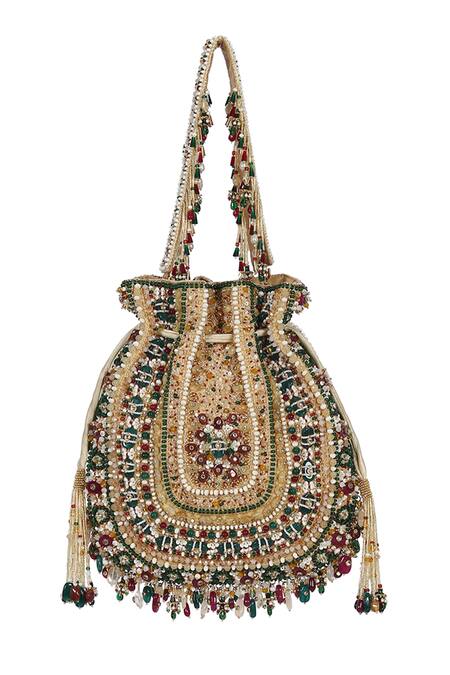 Lovetobag Red Embellished Amara Stone And Kundan Potli Online at Aza Fashions Lovetobag_Red Embellished Amara Stone And Kundan Potli _Online_at_Aza_Fashions