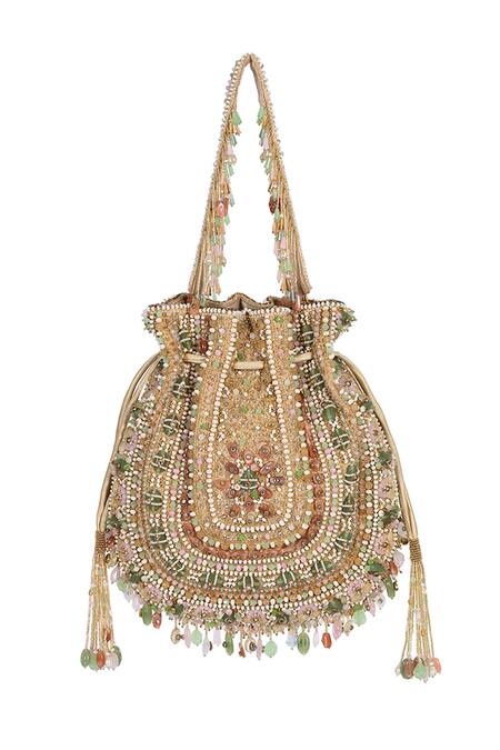 Lovetobag_Multi Color Embellished Amara Handcrafted Potli _Online_at_Aza_Fashions