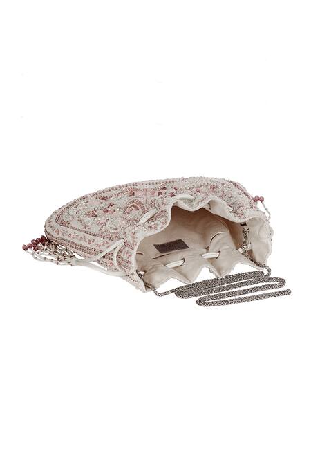 Lovetobag_Ivory Embellished Bijoux Bead Potli _Online_at_Aza_Fashions
