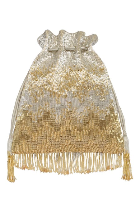 Lovetobag_Gold Embellished Firante Potli _Online_at_Aza_Fashions