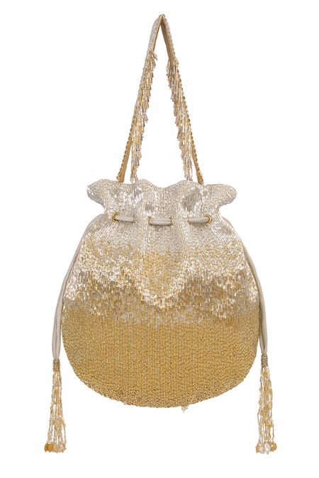 Shop Lovetobag Gold Embellished Nora Crystal Potli at Aza Fashions Shop_Lovetobag_Gold Embellished Nora Crystal Potli _at_Aza_Fashions