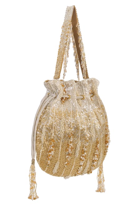 Lovetobag Gold Embellished Nora Crystal Potli Online at Aza Fashions Lovetobag_Gold Embellished Nora Crystal Potli _Online_at_Aza_Fashions