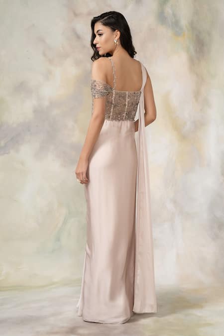 Pooja Peshoria Embellished Saree Gown 
