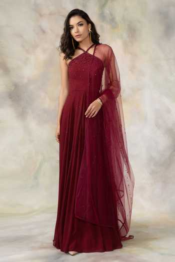 Pooja Peshoria Embellished Anarkali with Dupatta 