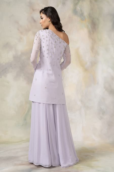 Pooja Peshoria Embellished One Shoulder Kurta Set 