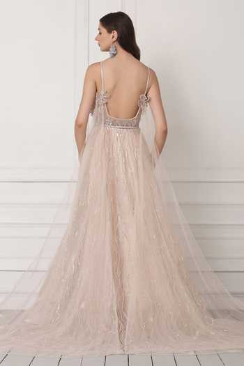 Pooja Peshoria Sequin Embellished Trail Gown 