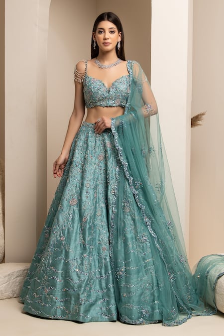 Blue Bridal Lehenga Choli set