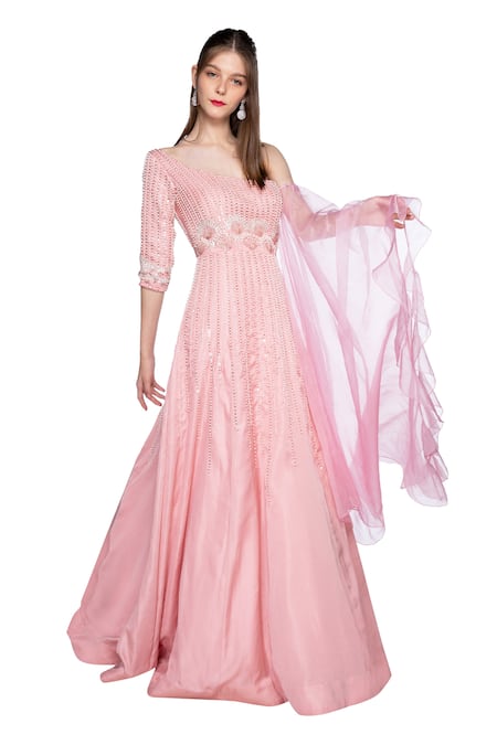 Masumi Mewawalla Embroidered Organza Gown 