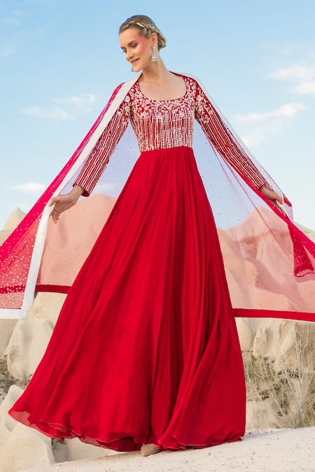 Masumi Mewawalla Embroidered Anarkali with Dupatta 