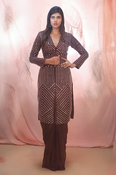 Masumi Mewawalla Embroidered Kurta & Dhoti Pant Set 