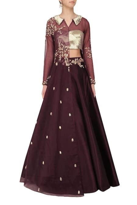 Masumi Mewawalla Embroidered Silk Organza Lehenga Set 