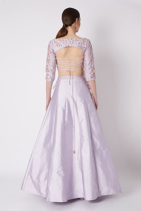 Masumi Mewawalla Draped Crop Top & Lehenga Set 