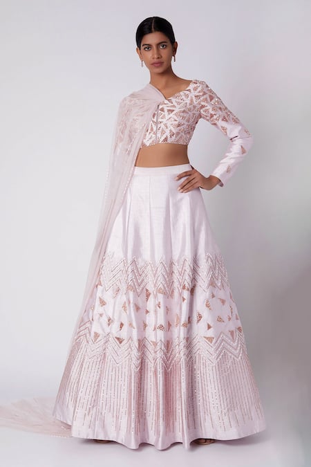 Masumi Mewawalla Draped Crop Top & Lehenga Set 