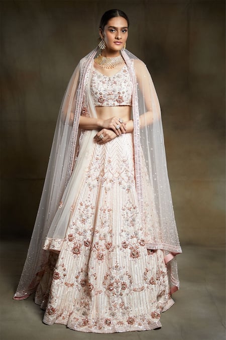 Masumi Mewawalla Silk Embroidered Bridal Lehenga Set 