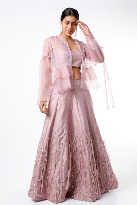 Masumi Mewawalla Ruffle Jacket & Lehenga Set 