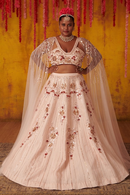 Ivory Organza Embellished Lehenga Set | Gopi Vaid – KYNAH