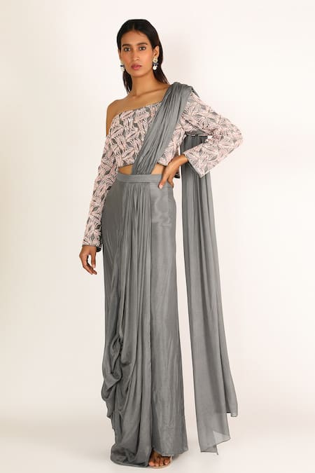 Masumi Mewawalla Pre-Draped Saree with Blouse 