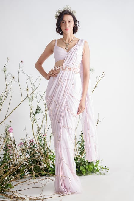 Masumi Mewawalla Embroidered Saree with Blouse 