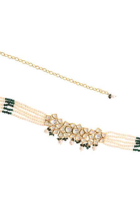 Shop_Paisley Pop_Gold Pearls Multi Strand Belt _Online_at_Aza_Fashions
