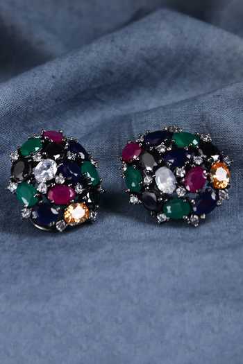Paisley Pop Multicolored Stone Stud Earrings 