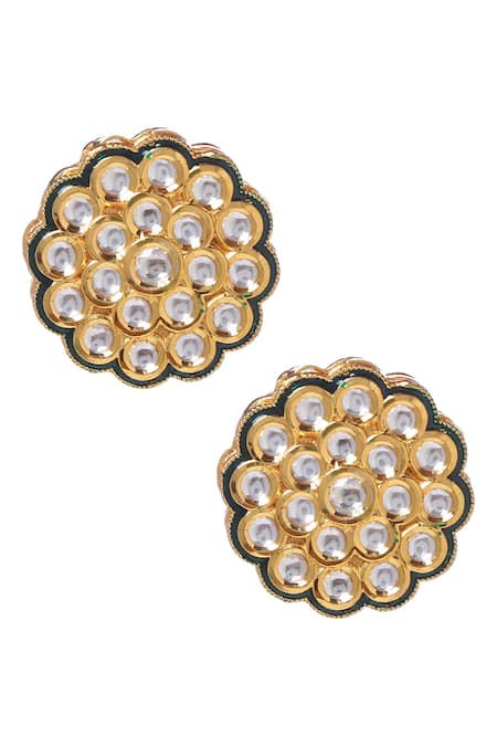 Paisley Pop Gold Plated Kundan Earrings Online at Aza Fashions Paisley Pop_Gold Plated Kundan Earrings _Online_at_Aza_Fashions