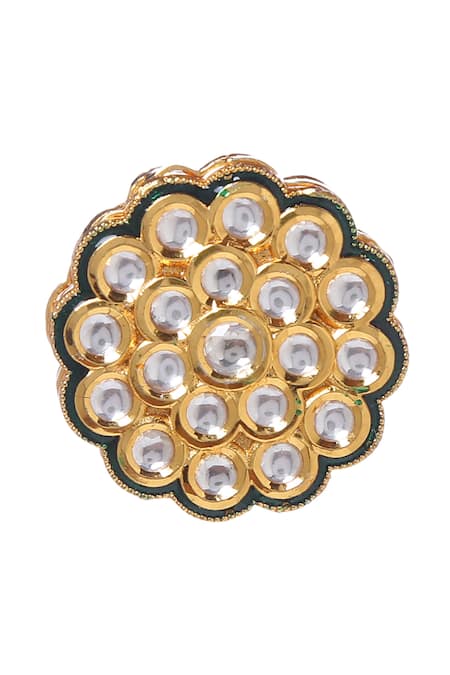 Shop_Paisley Pop_Gold Plated Kundan Earrings _Online_at_Aza_Fashions