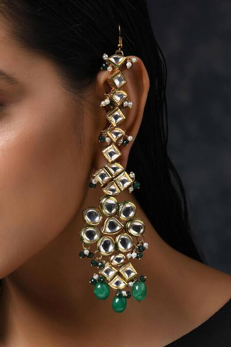 Buy_Paisley Pop_Gold Plated Beads Earrings _Online_at_Aza_Fashions