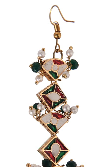 Paisley Pop_Gold Plated Beads Earrings _at_Aza_Fashions