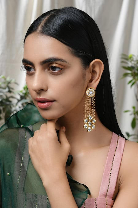 Paisley Pop Kundan Chain Danglers 
