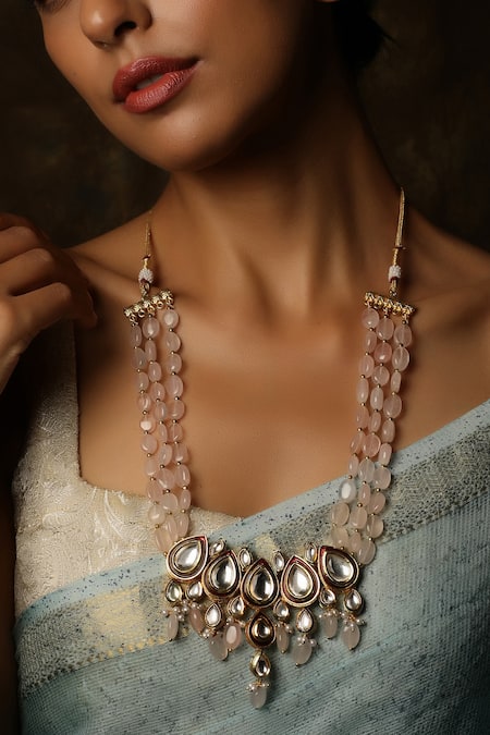 Buy_Paisley Pop_Gold Plated Kundan Pendant Necklace _Online_at_Aza_Fashions