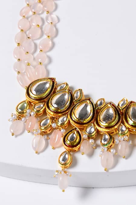 Shop_Paisley Pop_Gold Plated Kundan Pendant Necklace _Online_at_Aza_Fashions