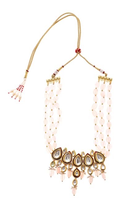 Shop_Paisley Pop_Gold Plated Kundan Choker _at_Aza_Fashions