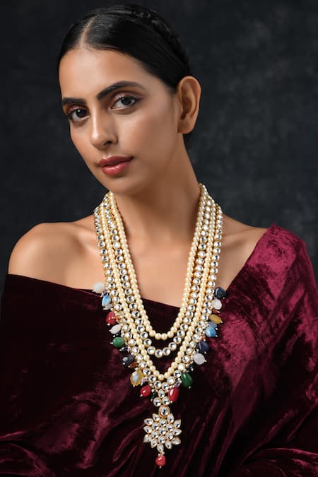 Paisley Pop Kundan Layered Necklace 