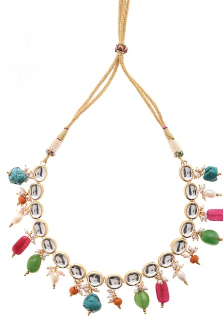 Shop Paisley Pop Gold Plated Kundan Choker Online at Aza Fashions Shop_Paisley Pop_Gold Plated Kundan Choker _Online_at_Aza_Fashions