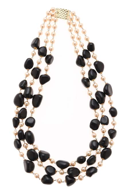 Paisley Pop_Gold Plated Beads Layered Necklace _Online_at_Aza_Fashions