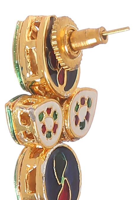 Paisley Pop_Gold Plated Stone Kundan Choker Set _at_Aza_Fashions