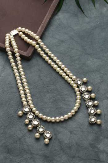 Buy_Paisley Pop_Gold Plated Pearl Bead Necklace _Online_at_Aza_Fashions