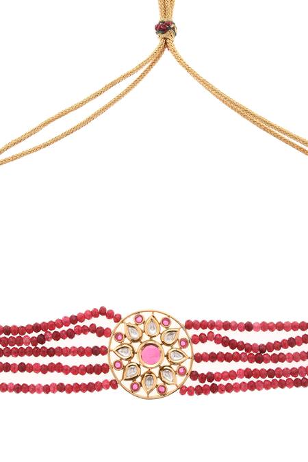 Paisley Pop_Gold Plated Kundan Choker _Online_at_Aza_Fashions