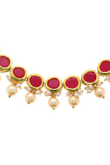 Shop_Paisley Pop_Gold Plated Stone Choker _Online_at_Aza_Fashions