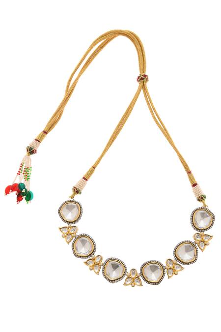 VAMA Cloth Collar Neck Golden Choker Necklace Crystal Stone Necklace Set  for Women Fabric Choker Price in India - Buy VAMA Cloth Collar Neck Golden Choker  Necklace Crystal Stone Necklace Set for