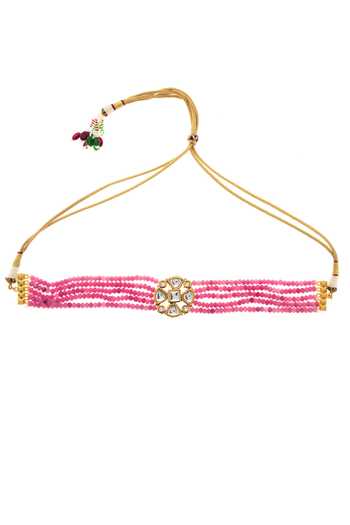 Paisley Pop_Gold Plated Kundan Choker _Online_at_Aza_Fashions