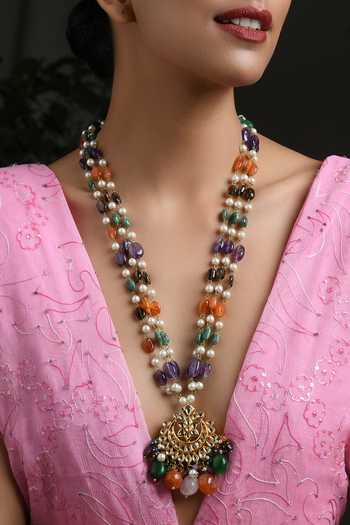 Buy Paisley Pop Kundan Pendant Necklace 