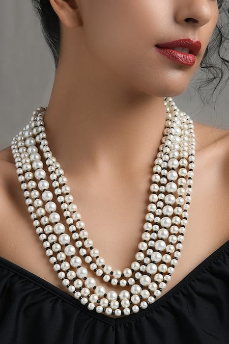 Buy_Paisley Pop_Gold Plated Bead Layered Necklace _Online_at_Aza_Fashions