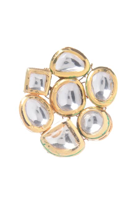 Paisley Pop Gold Plated Kundan Layered Necklace Set at Aza Fashions Paisley Pop_Gold Plated Kundan Layered Necklace Set _at_Aza_Fashions