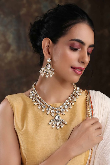Paisley Pop Kundan Pendant Necklace Set 