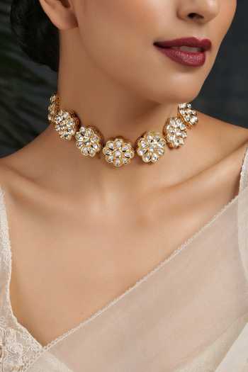 Paisley Pop  Kundan Floral Choker 