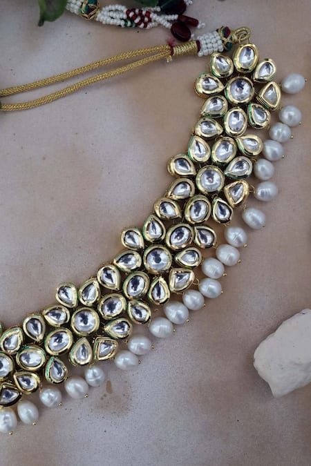 Paisley Pop Kundan Pearl Drop Choker 